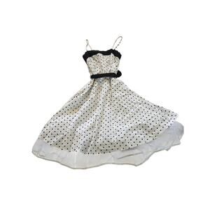 Retro Polka Dot Rockabilly Spaghetti Strap Dress